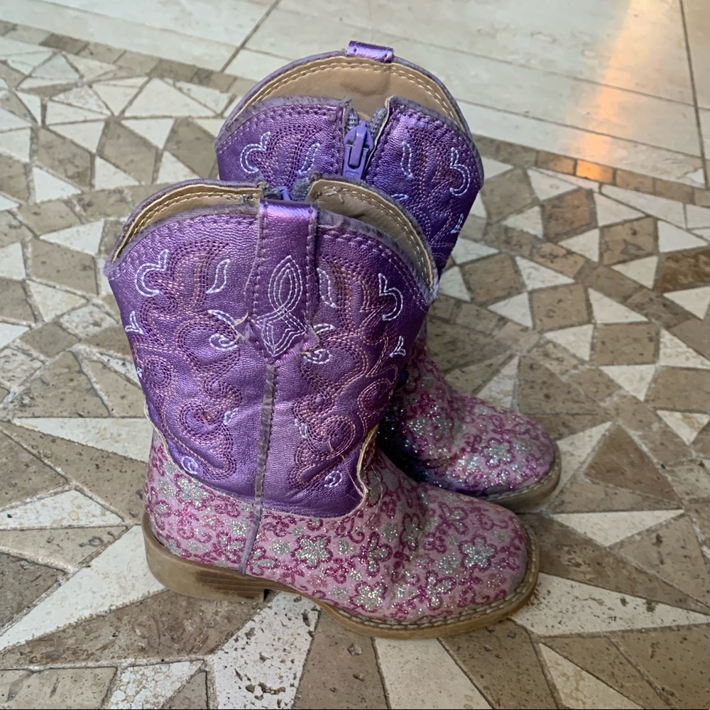 Sparkly Lavender Roper Boots